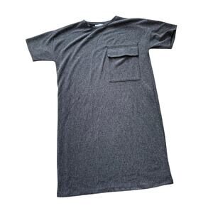 ZARA Basics short sleeved. T shirt Dress, size medium, Dark Gray